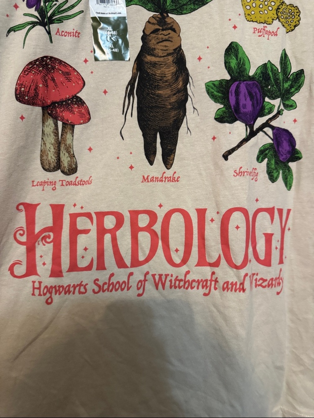 Harry Potter Herbology Short Sleeve Tee - Beige Botanical Graphic - Picture 2 of 9